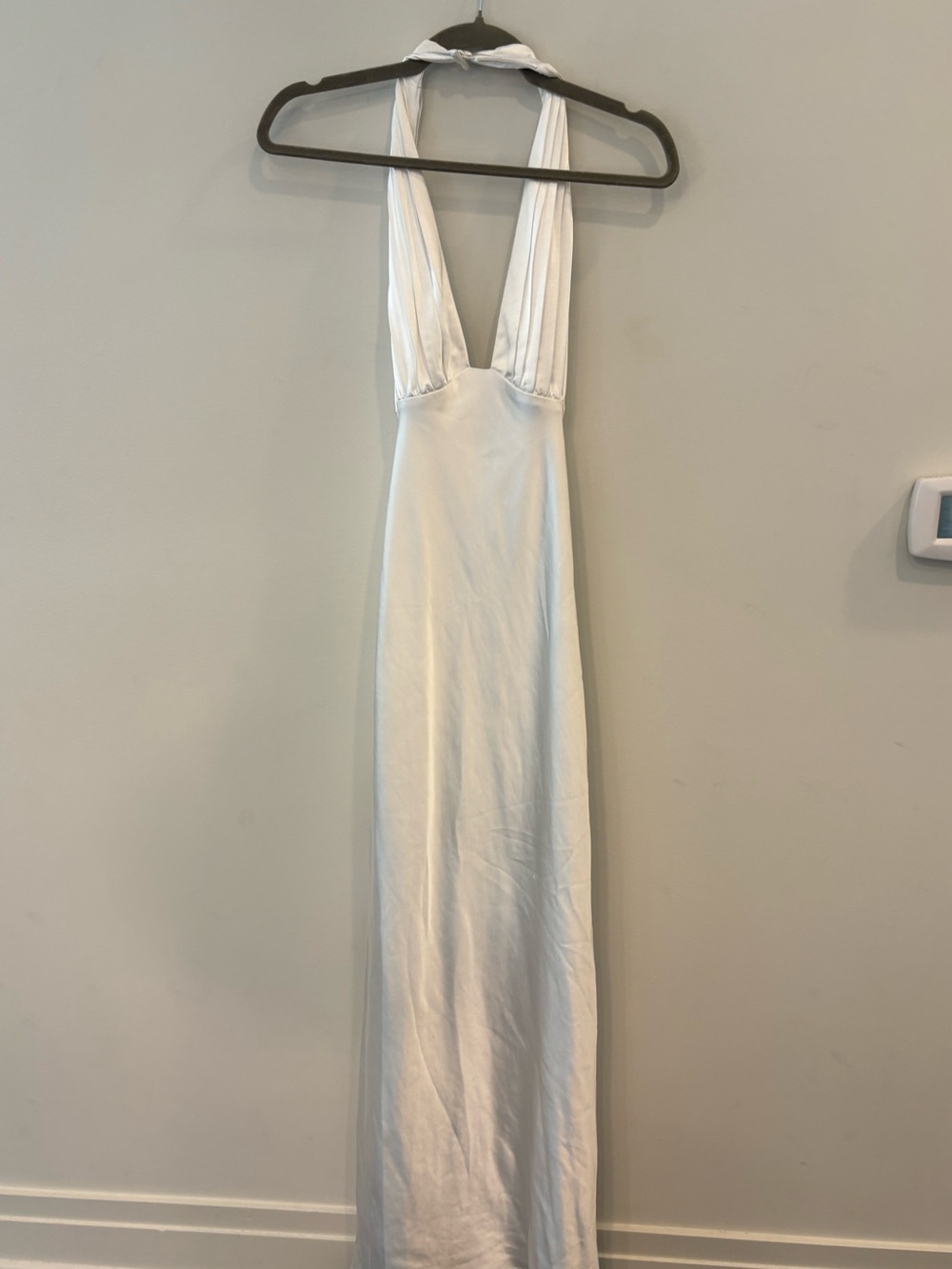 Meshki white halter maxi dress